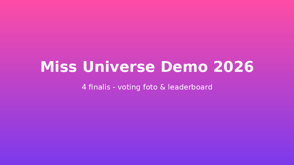 Miss Universe Demo 2026