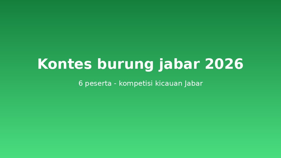 Kontes burung jabar 2026